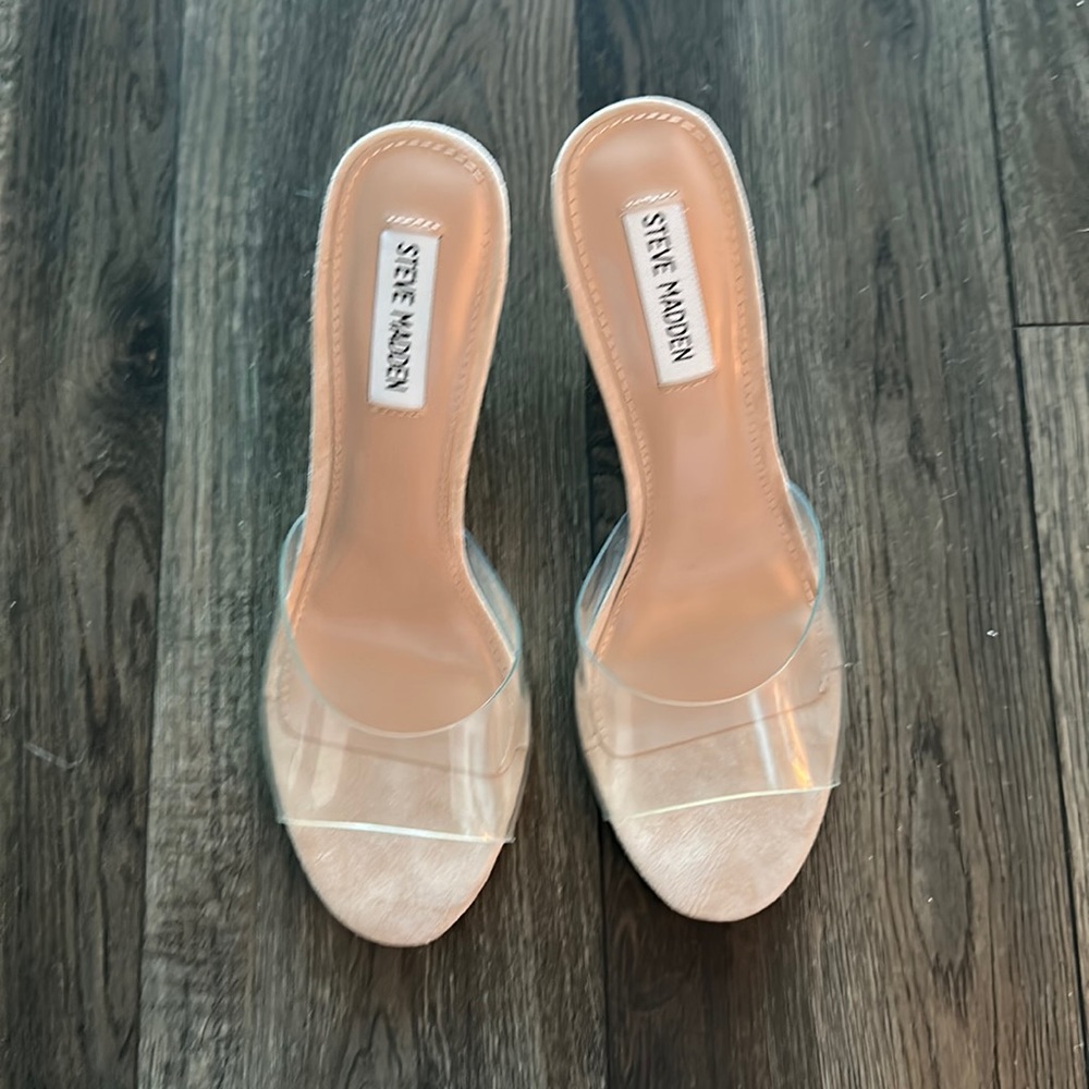 Steve Madden Clear Mule Sandal Pumps